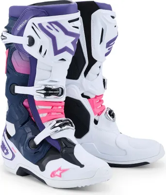 Produktbild von Alpinestars Tech 10 Motocross Stiefel 2026, weiß/lila/blau/pink, 12