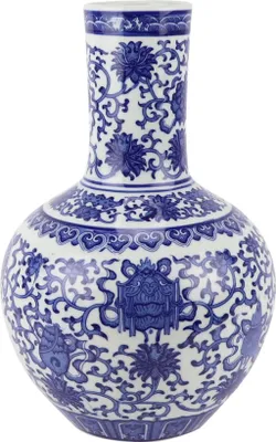 Immagine prodotto di Fine Asianliving Vaso cinese Porcellana Blu Bianco Loto D22xH34cm Vaso decorativo Vaso di fiori Vaso orientale di Vetroceramica Vaso di decorazione Vaso moderno da tavolo Vaso di decorazione