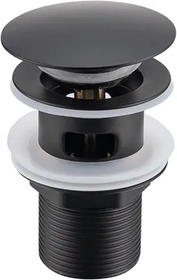 Produktbild von Gootsteenstekker 1/4" BSP mat zwart für alle Standard-WC-Abflüsse