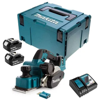 Image de Rabot Brushless 82mm 2x5Ah 18V LXT ® MAKITA DKP181RTJU en Coffret + puce AWS
