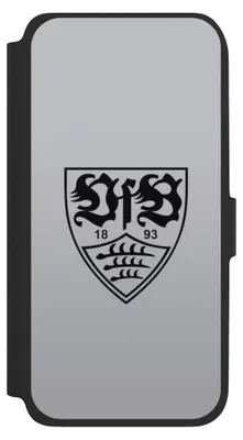 Produktbild von NIVOCASE Klapphülle für Samsung Galaxy A17 5G  Handyhülle aus Kunst Leder NIVOflip schwarz Logo Offizielles Lizenzprodukt VfB Stuttgart