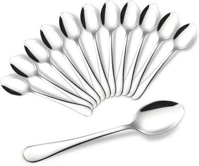 Produktbild von Unyqoos® 12er-Set Edelstahl-Teelöffel 12 cm – Kaffeelöffel & Dessertlöffel, ergonomisch, rostfrei, spülmaschinenfest