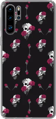Produktbild von MuchoWow® Handyhülle Schutzhülle Hülle für Telefoonhoesje Huawei P30 Pro Mädchen - Totenkopf - Rosen - Muster - Mädchen - Kinder - Kinder - Mädchen Silikon Softcase Handy Hülle - Schutzdeckel