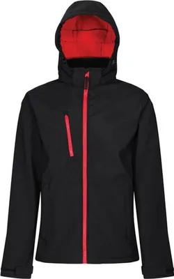 Produktbild von Regatta - Pánská softshellová bunda "Venturer" s kapucí PC4272 (M) (Black/Red)