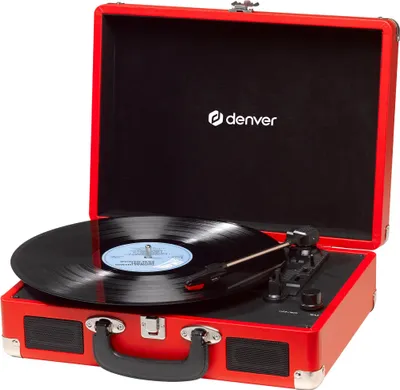 Obrázok produktu pre Denver VPL-120Red prenosný gramofón s funkciou digitalizácie USB