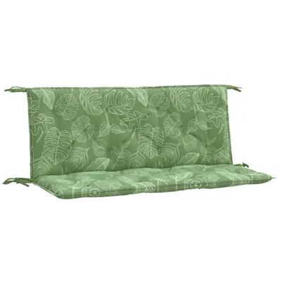 Zdjęcie produktu dla vidaXL Poduszki na ławkę ogrodową 2 szt. Wzór liścia 120x50x7 cm tkanina