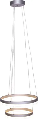 Produktbild von SalesFever Hängelampe rund Ø 38 cm | 2-flammig | inklusive LED-Ringe | Metall mit Acryl | B 38 x T 38 x H 150 cm | weiß-chrom