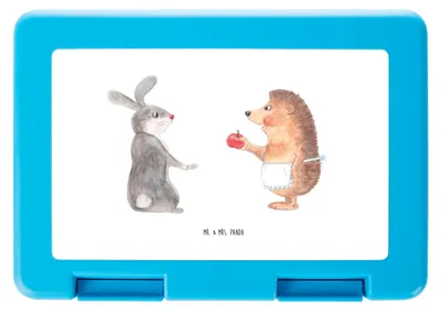 Produktbild von Mr. & Mrs. Panda Lunchbox Hase Igel - Weiß - Geschenk, Herzschmerz, Snackbox, Trösten, Liebe Spruch, Bento Box, Bentobox, Vorratsbehälter, und, Essensbox, Lustige Sprüche