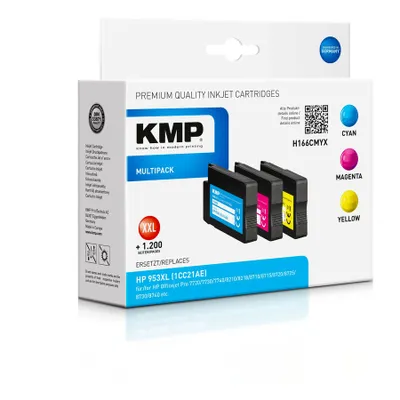 Produktbild von KMP H166CMYX Multipack C/M/Y kompatibel mit HP 953 XL