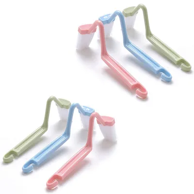 Produktbild von Toilettenbürste mit Randreiniger 6er Set gebogener Bürstenkopf