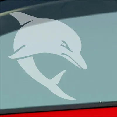 Produktbild von Auto Aufkleber Böser Delphin Delfin Angry Dolphin Tier Tuning 10x9 cm Milchglas Sticker Heckscheibenaufkleber