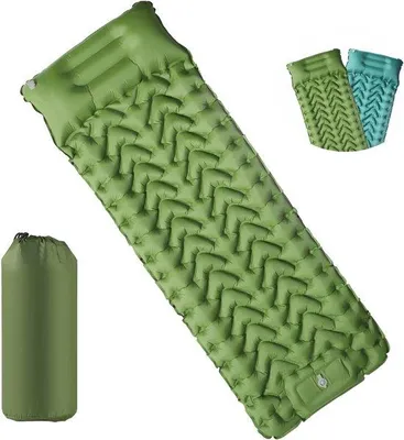 Produktbild von Selbstaufblasbare Campingmatte mit Kissen und Fußpumpe