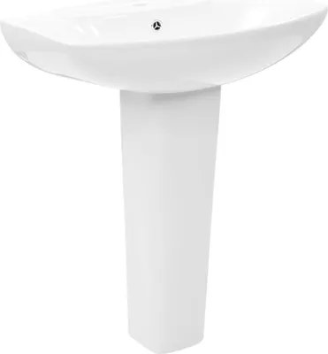 Produktbild von Freistehendes Waschbecken mit Säule Keramik Weiß 650x520x200 mm