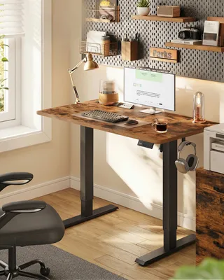 Produktbild von VASAGLE Elektrisch verstellbarer Stehtisch, Memory-Funktion mit 4 Höhen, Schreibtisch für Home Office, 100 x 60 cm, braun