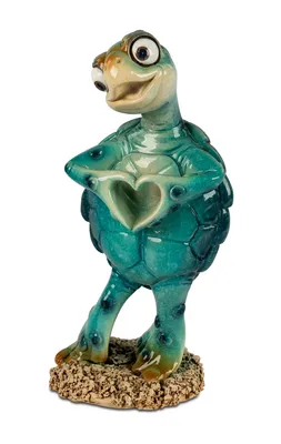 Produktbild von Deko Schildkröte Herz Tier Figur Garten Skulptur Landschildkröte Objekt