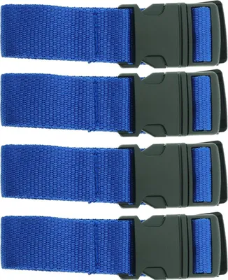 Produktbild von Koffergurt Set 4x Blau Sicherer Gepäckgurt Kofferband für entspanntes Reisen, robustes Polyethylen 1830 mm Länge 35 mm Breite