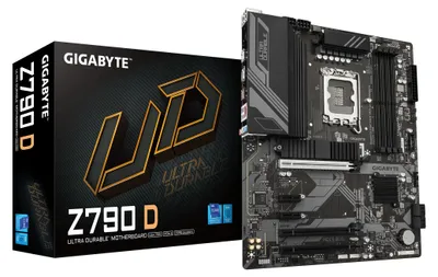 Produktbild von GIGABYTE Z790 D Motherboard - Unterstützt Intel Core 14. Generation CPUs, 12+1+1 Phasen Digital VRM, bis zu 7600MHz DDR5 (OC), 3xPCIe 4.0 M.2, 2.5GbE LAN, USB 3.2 Gen 2