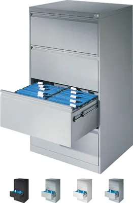 Produktbild von Hängeregistraturschrank mit 4 Schubladen Hängeregister 135x78x59 cm Zweibahnig