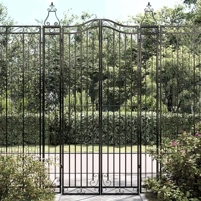 Produktbild von The Living Store Gartentor Schwarz 121x8x200 cm Schmiedeeisen
