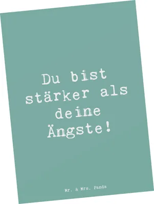 Produktbild von Mr. & Mrs. Panda Postkarte Spruch Angst überwinden - Meeresbrise - Geschenk, Mut, Kunstkarten, Zuversicht, Stärke, Motivation, Ansichtskarten, Postkarten, Ermutigung