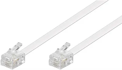 Image de Goobay 93065 Câble de raccordement modulaire, 15 m, blanc - RJ11/RJ14 mâle (6P4C) > RJ11/RJ14 mâle (6P4C)