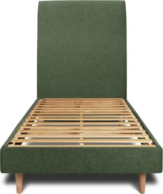 Produktbild von Bett mit gepolstertem Kopfteil – Basketweave-Stoff - 90 x 200 cm