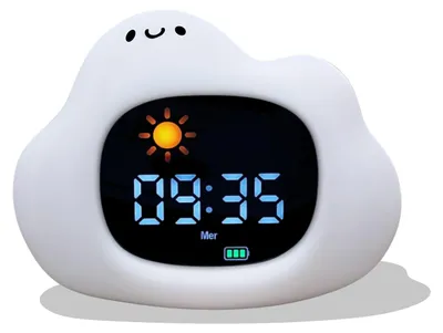 Immagine prodotto di Sveglia educativa per bambini, per il giorno e la notte – Luce notturna per bambini, con musica e luce