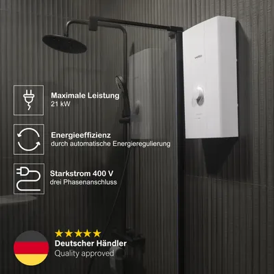 Produktbild von Veito V1221 Blue Elektrischer Durchlauferhitzer - 21KW, 400V, Eco-Modus