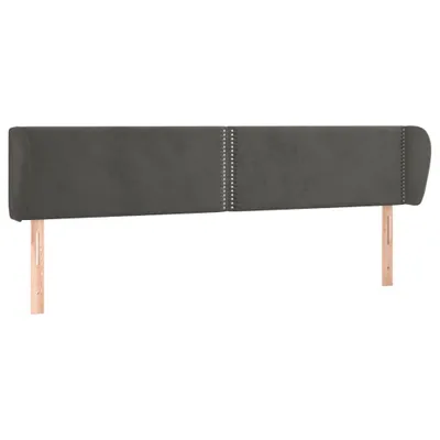 Produktbild von vidaXL Kopfteil mit Ohren Dunkelgrau 163x23x78/88 cm Samt