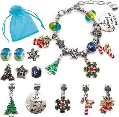 Imagen del producto de Calendario de Adviento 2025 con 11 sorpresas: pulseras de regalo navideñas para niñas, una idea de regalo para fiestas