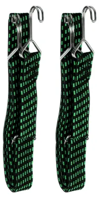 Produktbild von 2er Set Bungee-Seile mit Haken 78" Hochbelastbar Flach Verstellbar Schwarz Grün