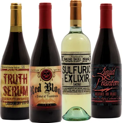 Produktbild von Wein Flaschenetiketten Aufkleber - Halloween deko