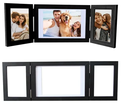 Image de Cadre photo multi-photos - Collage pour 3 photos - Cadre en bois