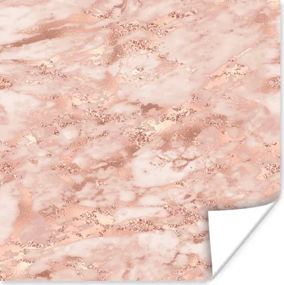 Produktbild von MuchoWow® Poster Marmor - Weiß - Roségold 100x100 cm - Babyzimmer