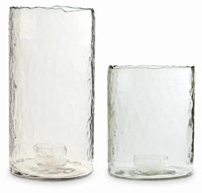 Produktbild von LOBERON Windlicht 2er Set Querlay Glas Kerzenhalter Zylinder Mundgeblasen Klar