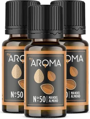 Produktbild von myAROMA flavour drops – Mandel 3x10ml: Zuckerfrei, Kalorienfrei & Vegan mit natürlichem Aroma