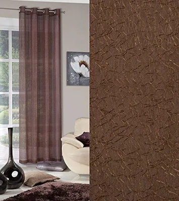 Verdunkelungsvorhang mit Ösen 140x250 cm Braun Blumen