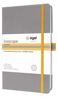 Productafbeelding van SIGEL LS101 Notitieboek Linescape, ongeveer A5 formaat, 176 pagina's, hardcover, geruit, 80 g/m², lichtgrijs