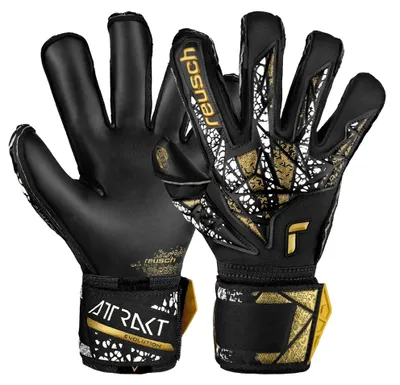Produktbild von Reusch Torwarthandschuh Attrakt Gold X Evolution Cut Finger Support mit Evolution Cut 7740 black/gold/white/black 8.5