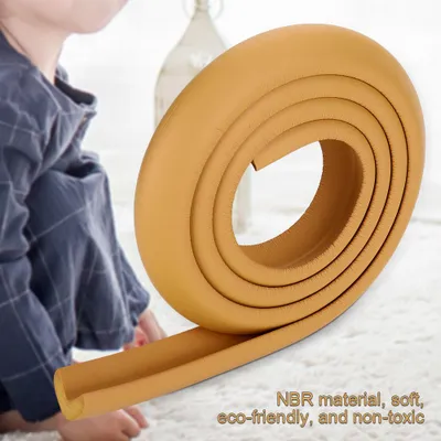 Imagen del producto de Tira de goma protectora para esquinas y bordes de mesas, para la seguridad de bebés y niños (color marrón)