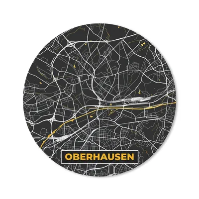 Produktbild von MuchoWow® Mauspad Mousepad Oberhausen - Stadtplan - Karte - Gold - Deutschland 20x20 cm - Mousepads - Maus Mat - Pad - Mausunterlage - Schreibtischmatte