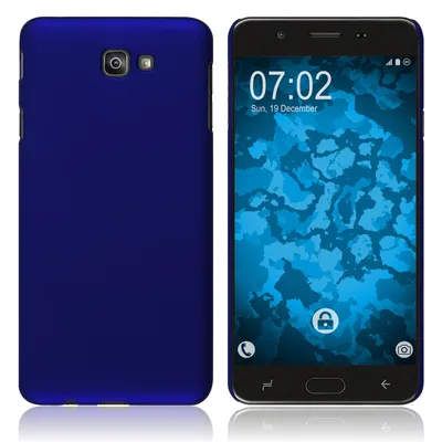 Produktbild von PhoneNatic Case kompatibel mit Samsung Galaxy J7 Prime 2 - Hülle blau gummiert Hard-case Cover