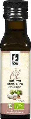 Produktbild von Kräuter Knoblauch Gewürzöl , kaltgepresst, Rapsöl mit Kräuter-Knoblauch Geschmack, Salatöl, ideal zum Kochen, 100ml