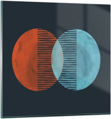 Produktbild von Bilder auf glas - Einteilig - Geometrie Abstraktion Minimalismus - 60x60cm - Glasbilder - Wandbilder - Bilder - Wanddekoration aus Glas - Glas Bilder - Wandbild auf Glas - GAC60x60-5042