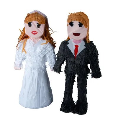 Produktbild von XXL Pinata Brautpaar für die Hochzeit | Hochzeits-Piñata zum Befüllen für Süßigkeiten & Geld | Ideal als Hochzeitsspiel, JGA & Geschenk