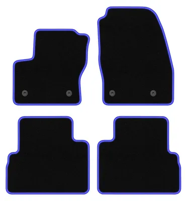 Produktbild von Velours-Fußmatten für Ford C-MAX MK2 2015-2019 (Minivan) – 4-tlg, Schwarz/Blau, passgenau – Wielganizator CARLUX