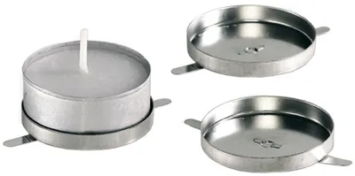Produktbild von Folia Teelichthalter für Laternen mit Haltevorrichtung, Ø 4cm, silber (1 Stück