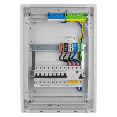 Immagine prodotto di Scatola portafusibili Scatola di distribuzione da incasso Hager 2x12 moduli 8xMCB 1xRCCB cablata VDE Scatola di distribuzione Fusibili 505,50x348x98mm Doktorvolt
