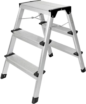 Produktbild von Aluleiter Leiter Trittleiter Haushaltsleiter klappbar 3-stufig 44x62x61cm