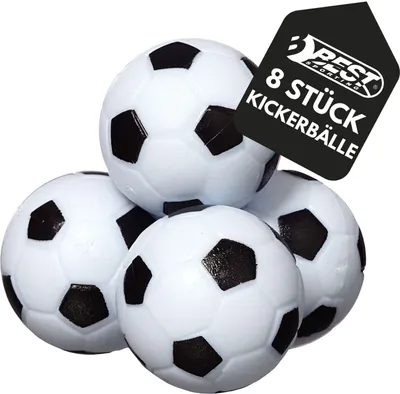 Produktbild von Best Sporting Kickerbälle I Tischkicker-Ersatzbälle 36 mm I 4 hochwertige Kickertisch-Bälle im Set I Tischfussball Profi Bälle im klassischen weiß schwarzen Design I Ersatzbälle Set